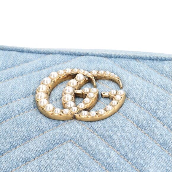 Gucci Ggmarmont Shoulder Bag Denim 447632 Blue Ladies Gucci Used Gucci - Picture 10 of 10
